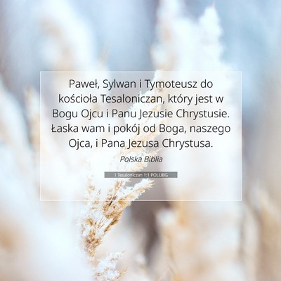 1 Tesaloniczan 1:1 POLUBG Obraz Wersetu Biblijnego