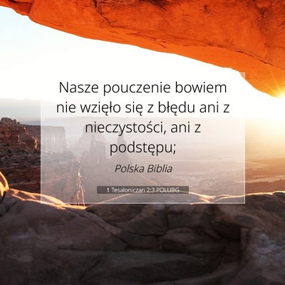 1 Tesaloniczan 2:3 POLUBG Obraz Wersetu Biblijnego