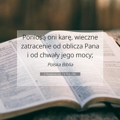 2 Tesaloniczan 1:9 POLUBG Obraz Wersetu Biblijnego