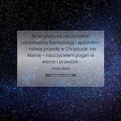 1 Tymoteusza 2:7 POLUBG Obraz Wersetu Biblijnego