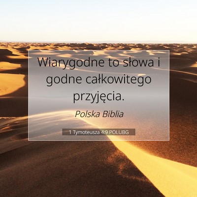 1 Tymoteusza 4:9 POLUBG Obraz Wersetu Biblijnego