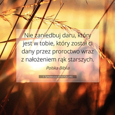 1 Tymoteusza 4:14 POLUBG Obraz Wersetu Biblijnego
