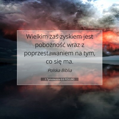 1 Tymoteusza 6:6 POLUBG Obraz Wersetu Biblijnego