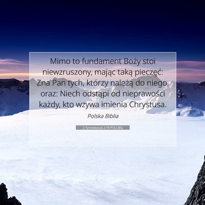 2 Tymoteusza 2:19 POLUBG Obraz Wersetu Biblijnego