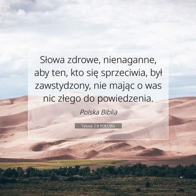 Tytusa 2:8 POLUBG Obraz Wersetu Biblijnego
