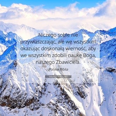 Tytusa 2:10 POLUBG Obraz Wersetu Biblijnego