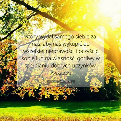Tytusa 2:14 POLUBG Obraz Wersetu Biblijnego