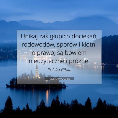 Tytusa 3:9 POLUBG Obraz Wersetu Biblijnego