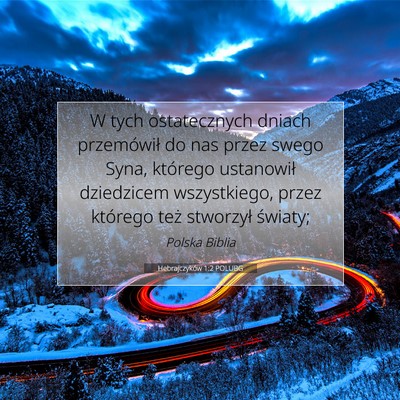 Hebrajczyków 1:2 POLUBG Obraz Wersetu Biblijnego