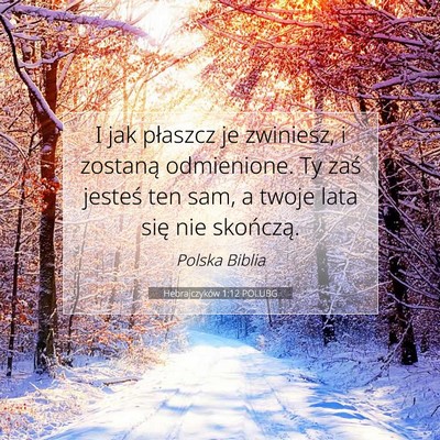 Hebrajczyków 1:12 POLUBG Obraz Wersetu Biblijnego