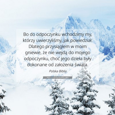 Hebrajczyków 4:3 POLUBG Obraz Wersetu Biblijnego