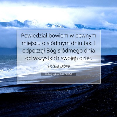 Hebrajczyków 4:4 POLUBG Obraz Wersetu Biblijnego