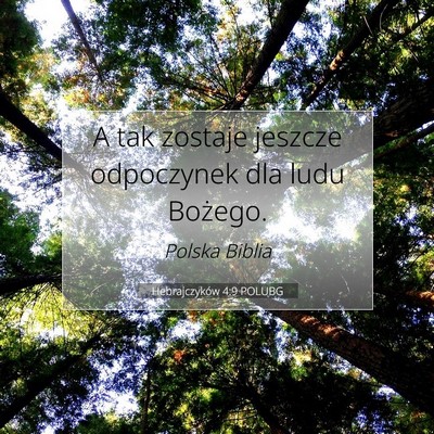 Hebrajczyków 4:9 POLUBG Obraz Wersetu Biblijnego