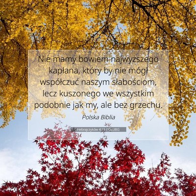 Hebrajczyków 4:15 POLUBG Obraz Wersetu Biblijnego