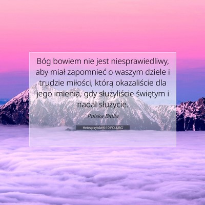 Hebrajczyków 6:10 POLUBG Obraz Wersetu Biblijnego