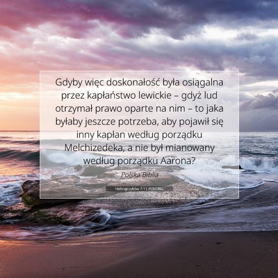 Hebrajczyków 7:11 POLUBG Obraz Wersetu Biblijnego