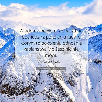 Hebrajczyków 7:14 POLUBG Obraz Wersetu Biblijnego