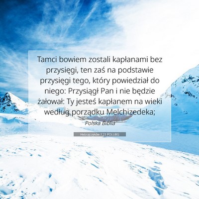 Hebrajczyków 7:21 POLUBG Obraz Wersetu Biblijnego