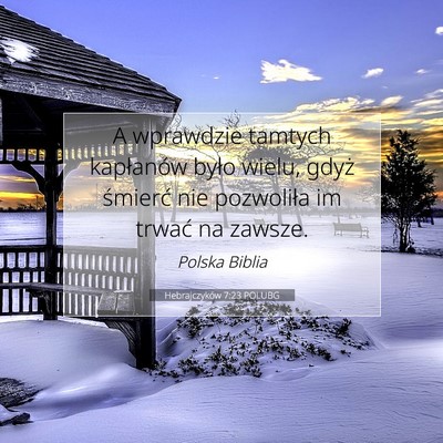 Hebrajczyków 7:23 POLUBG Obraz Wersetu Biblijnego