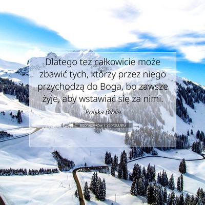 Hebrajczyków 7:25 POLUBG Obraz Wersetu Biblijnego