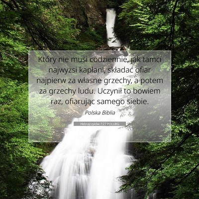 Hebrajczyków 7:27 POLUBG Obraz Wersetu Biblijnego
