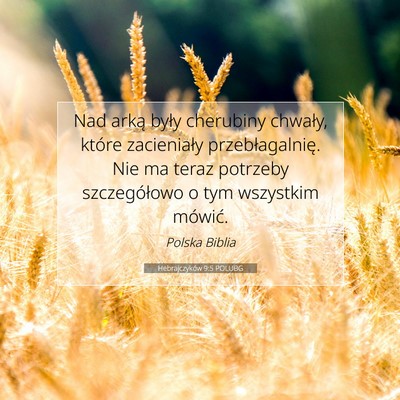 Hebrajczyków 9:5 POLUBG Obraz Wersetu Biblijnego