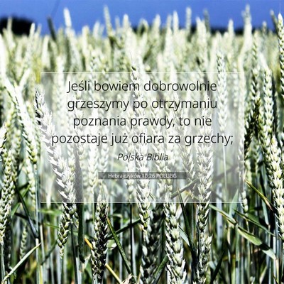 Hebrajczyków 10:26 POLUBG Obraz Wersetu Biblijnego