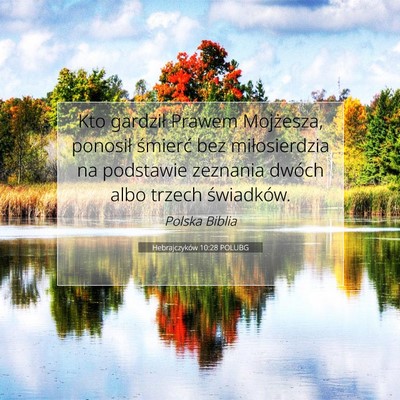 Hebrajczyków 10:28 POLUBG Obraz Wersetu Biblijnego