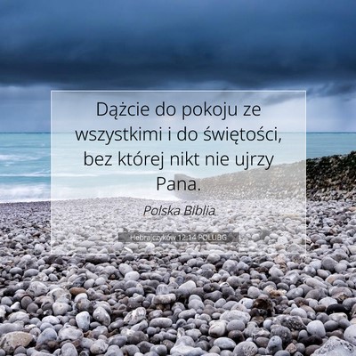 Hebrajczyków 12:14 POLUBG Obraz Wersetu Biblijnego