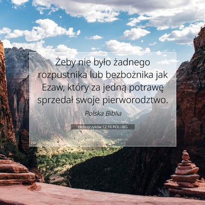 Hebrajczyków 12:16 POLUBG Obraz Wersetu Biblijnego