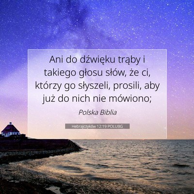 Hebrajczyków 12:19 POLUBG Obraz Wersetu Biblijnego