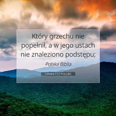 1 Piotra 2:22 POLUBG Obraz Wersetu Biblijnego