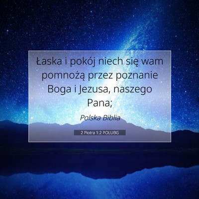2 Piotra 1:2 POLUBG Obraz Wersetu Biblijnego