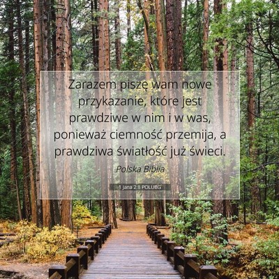 1 Jana 2:8 POLUBG Obraz Wersetu Biblijnego