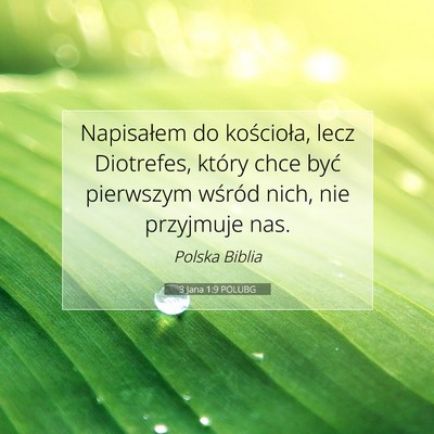3 Jana 1:9 POLUBG Obraz Wersetu Biblijnego