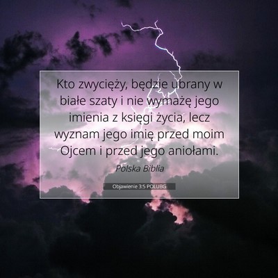 Objawienie 3:5 POLUBG Obraz Wersetu Biblijnego