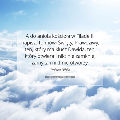 Objawienie 3:7 POLUBG Obraz Wersetu Biblijnego