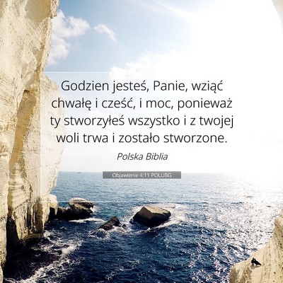 Objawienie 4:11 POLUBG Obraz Wersetu Biblijnego