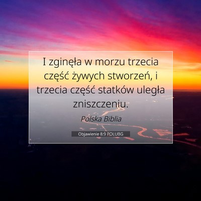 Objawienie 8:9 POLUBG Obraz Wersetu Biblijnego