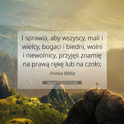 Objawienie 13:16 POLUBG Obraz Wersetu Biblijnego