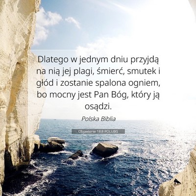 Objawienie 18:8 POLUBG Obraz Wersetu Biblijnego