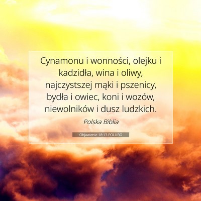 Objawienie 18:13 POLUBG Obraz Wersetu Biblijnego